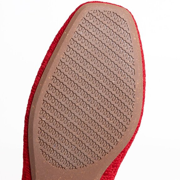Rothys The Max Square Mary Jane Ballet Flats Red Crisp Basketweave - Picture 14 of 16
